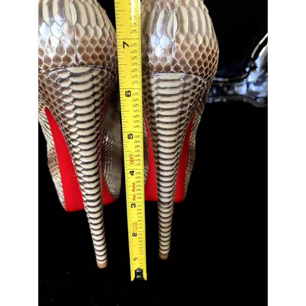 Christian Louboutin Daffoldile size 40 US 10 Python Platform Pumps Beige Ivory - Picture 10 of 12